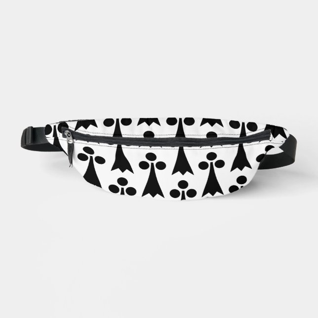 Ermine Pattern, mittelalterliches Muster, Schwarz  Bauchtasche (Vorderseite)