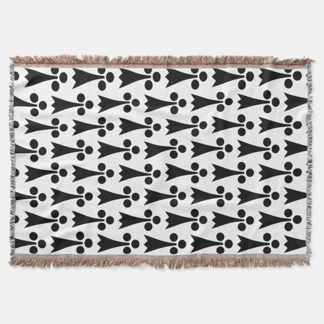 Ermine Pattern, mittelalterliches Muster, Schwarz  Decke (Vorderseite)