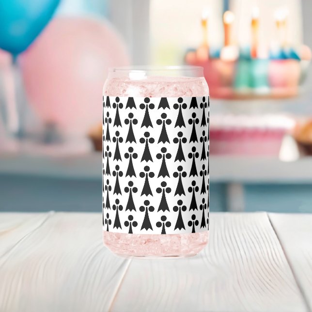 Ermine Pattern, mittelalterliches Muster, Schwarz  Dosenglas (Insitu (Baby Party))