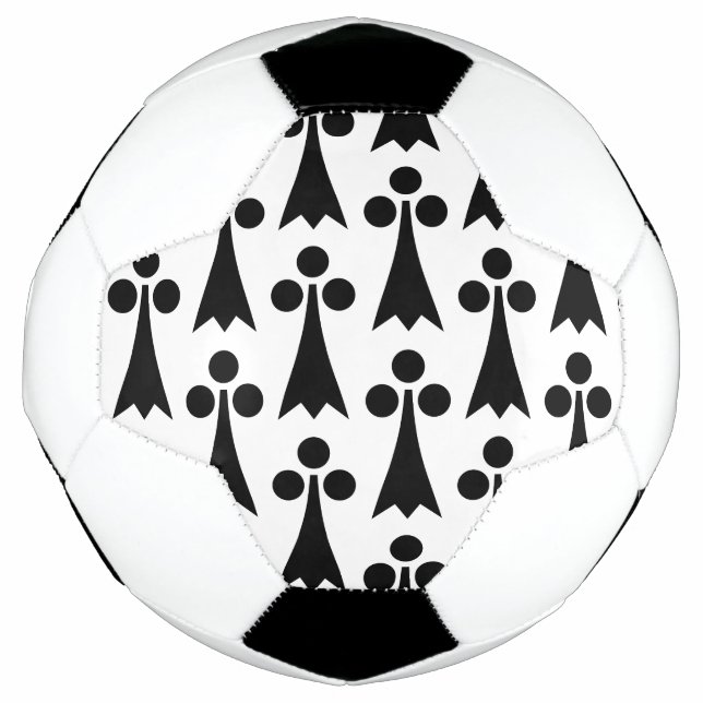 Ermine Pattern, mittelalterliches Muster, Schwarz  Fußball (Vorderseite)