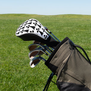 Ermine Pattern, mittelalterliches Muster, Schwarz  Golf Headcover