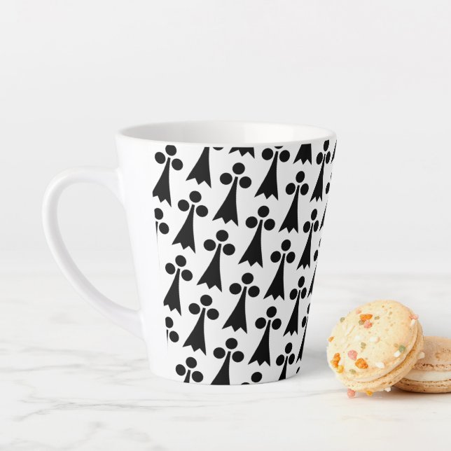 Ermine Pattern, mittelalterliches Muster, Schwarz  Milchtasse (Beispiel)