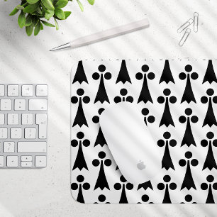 Ermine Pattern, mittelalterliches Muster, Schwarz  Mousepad