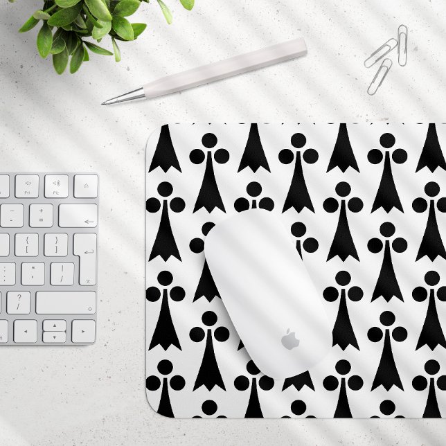 Ermine Pattern, mittelalterliches Muster, Schwarz  Mousepad (Von Creator hochgeladen)