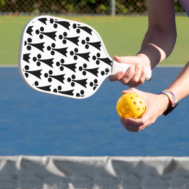 Ermine Pattern, mittelalterliches Muster, Schwarz  Pickleball Schläger (InSitu)