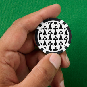 Ermine Pattern, mittelalterliches Muster, Schwarz Pokerchips