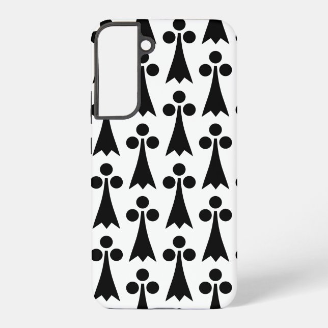 Ermine Pattern, mittelalterliches Muster, Schwarz  Samsung Galaxy Hülle (Rückseite)