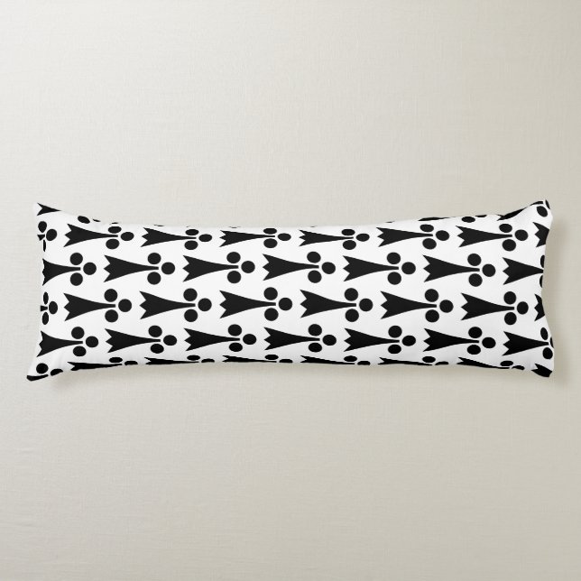 Ermine Pattern, mittelalterliches Muster, Schwarz  Seitenschläferkissen (Vorderseite)
