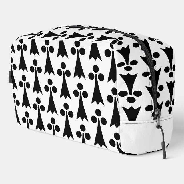 Ermine Pattern, mittelalterliches Muster, Schwarz  Waschbeutel (Rechte Ecke)
