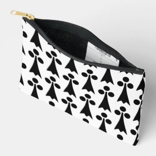 Ermine Pattern, mittelalterliches Muster, Schwarz  Zubehörtasche