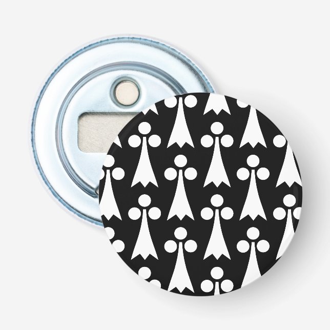 Ermine Pattern, mittelalterliches Muster, weiß auf Flaschenöffner (Vorderseite)