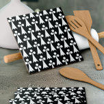 Ermine Pattern, mittelalterliches Muster, weiß auf Fliese<br><div class="desc">Elegantes,  stilvolles und ausgeklügeltes Melodiemuster in Schwarz-Weiß. Modernes und trendiges Geschenk,  perfekt für den geometrischen Musterliebhaber in Ihrem Leben.</div>