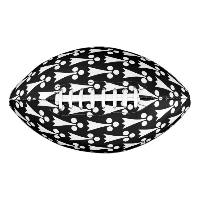 Ermine Pattern, mittelalterliches Muster, weiß auf Football (Vorderseite)