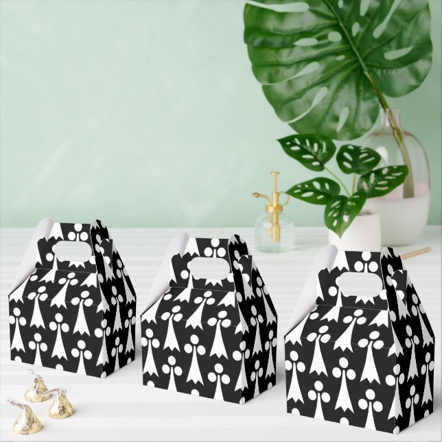 Ermine Pattern, mittelalterliches Muster, weiß auf Geschenkschachtel (Zahlreiche)