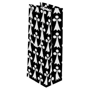 Ermine Pattern, mittelalterliches Muster, weiß auf Geschenktüte Für Weinflaschen