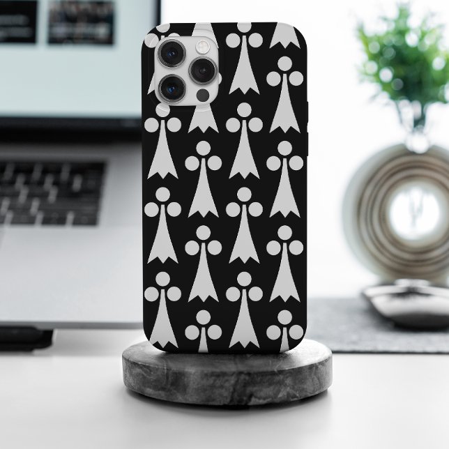 Ermine Pattern, mittelalterliches Muster, weiß auf iPhone Hülle (Von Creator hochgeladen)