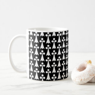 Ermine Pattern, mittelalterliches Muster, weiß auf Kaffeetasse