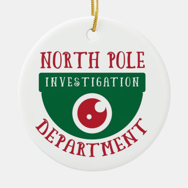 Ermittlungsabteilung in Nordpol Weihnachten Keramik Ornament (Vorne)