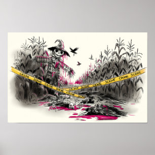 Ermordung von Krähen Illustration Poster