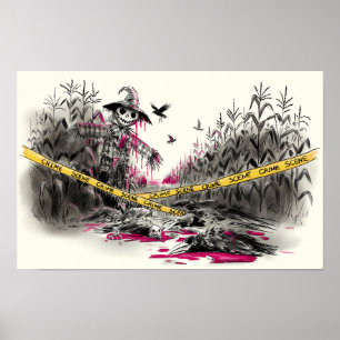 Ermordung von Krähen Illustration Poster