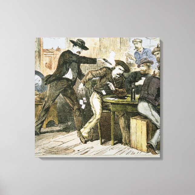 Ermordung von 'Wilden Bill' (W.B. Hickok) durch Ja Leinwanddruck (Vorderseite)