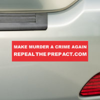 Ermordung zu einem Verbrechen machen Autoaufkleber