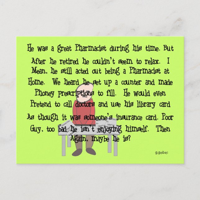 Ermüdeter Apotheker "Can't Lass Go" Geschenke für  Postkarte (Vorderseite)