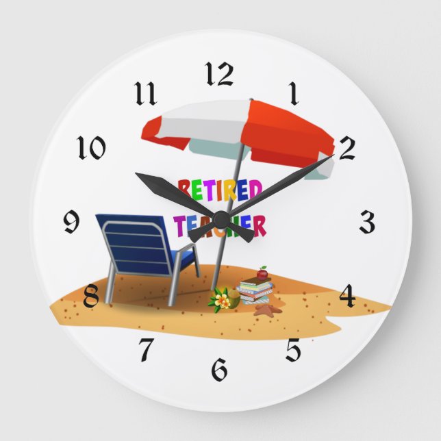 Ermüdeter Lehrer...Zeit zum Entspannen...  Große Wanduhr (Vorderseite)