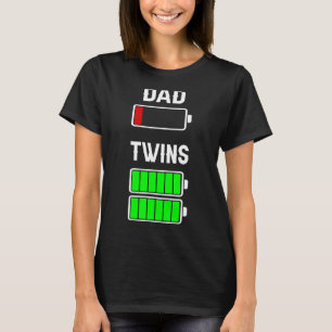 Ermüdeter Vater - Low-Battery-Twin-Family-Mat T-Shirt