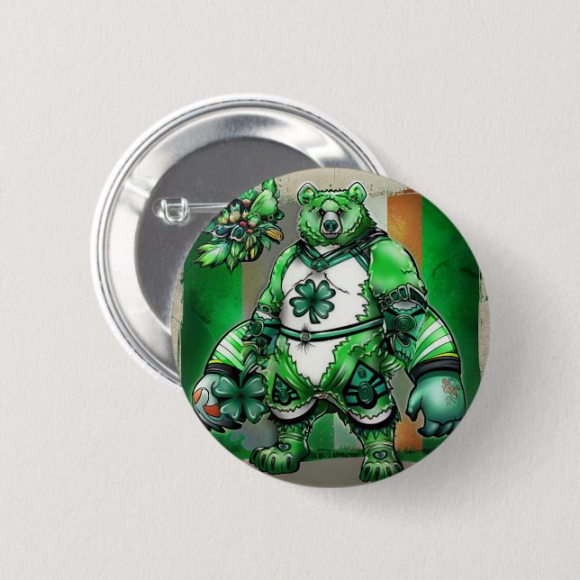 Ermutigen Sie den Geist von Irland St. Patrick's D Button (Vorne & Hinten)