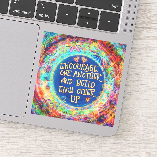 Ermutigen Sie sich eine weitere lustige blaue Insp Aufkleber (Detail)