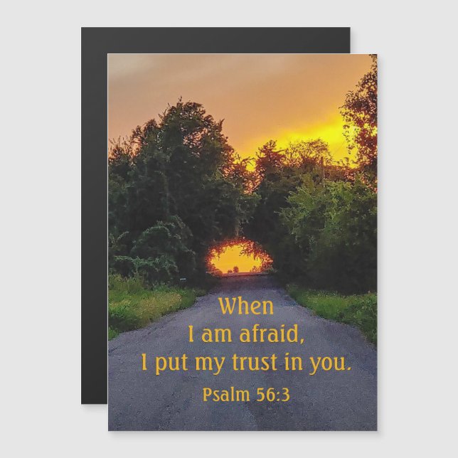 Ermutigend Bibelverse Psalm 56:3 Magneteinladung (Vorne/Hinten)