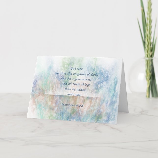 Ermutigend Inspiration Bible Verse Matt 6:33 Karte (Vorderseite)