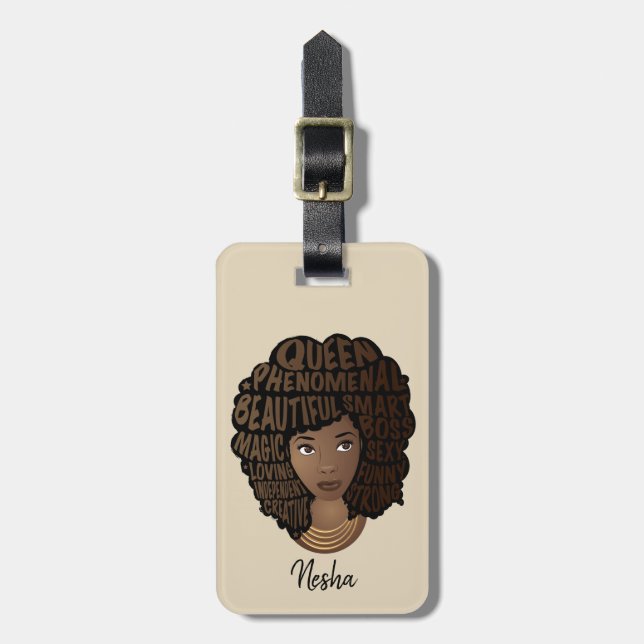 Ermutigend schwarze Frauen, genießen Sie die Reise Gepäckanhänger (Vorderseite vertikal)