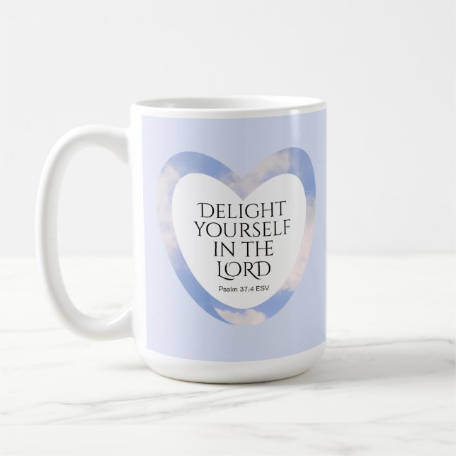 Ermutigend und beherzend für die hellblaue Bibelve Kaffeetasse (Links)