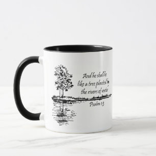 Ermutigende Bibelschrift Psalm 1:3 Tasse