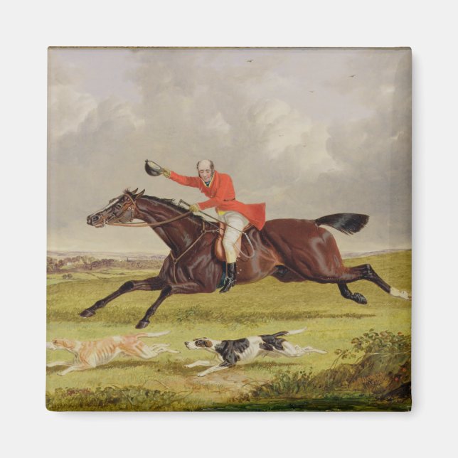 Ermutigende Hunde, 1839 (Öl auf Tafel) Magnet (Vorne)