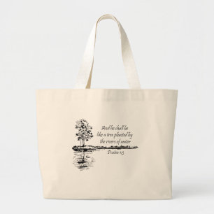 Ermutigende Schrift Psalm 1:3 Jumbo Stoffbeutel