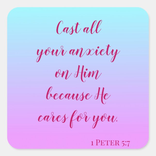 Ermutigende Worte zur Überwindung von Ängsten Quadratischer Aufkleber (Vorderseite)