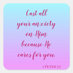 Ermutigende Worte zur Überwindung von Ängsten Quadratischer Aufkleber