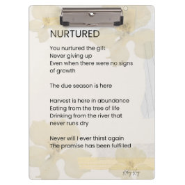 Ermutigendes Gedicht, belebt Klemmbrett