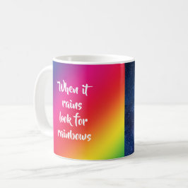 Ermutigendes Zitat, nach Regenbogen und Sternen su Kaffeetasse