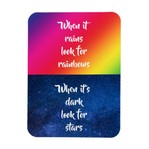 Ermutigendes Zitat, nach Regenbogen und Sternen su Magnet