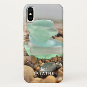 Ermutigung Atme einfach Strand Meerwasserglas Case-Mate iPhone Hülle