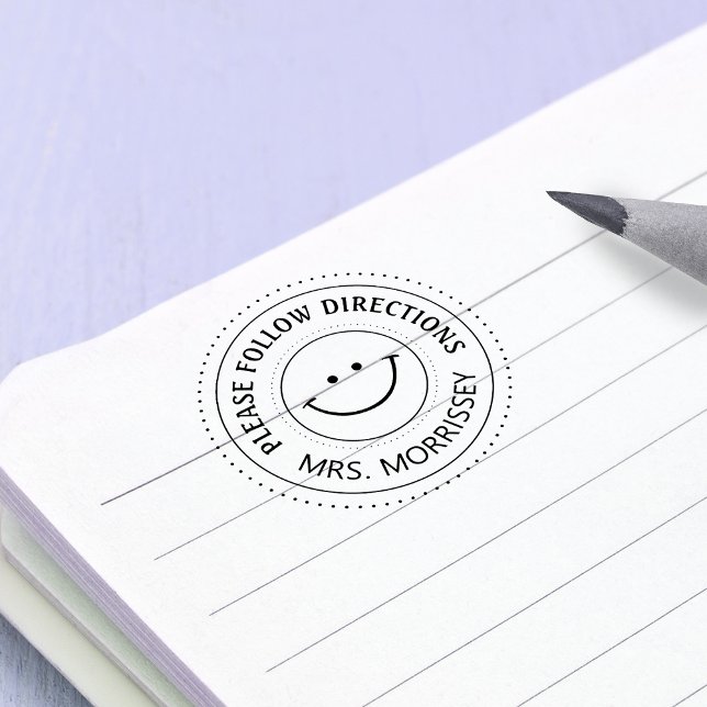 Ermutigung Bitte folgen Sie den Anweisungen Lehrer Permastempel (Encouragement Please Follow Directions Teachers Self-inking Stamp)