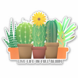 Ermutigung Cactus Custom-Cut Vinyl Sticker
