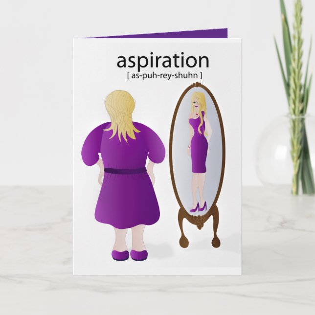 Ermutigung der Frau mit verlorenem Gewicht in Spie Karte (Vorderseite)