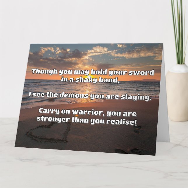 Ermutigung des Empath Warrior zu einem positiven Z Karte (Vorderseite)