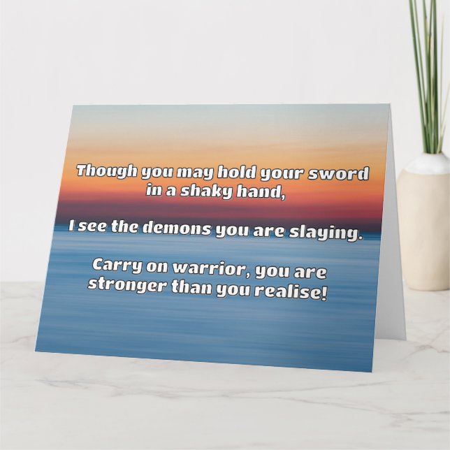 Ermutigung des Empath Warrior zu einem positiven Z Karte (Vorderseite)