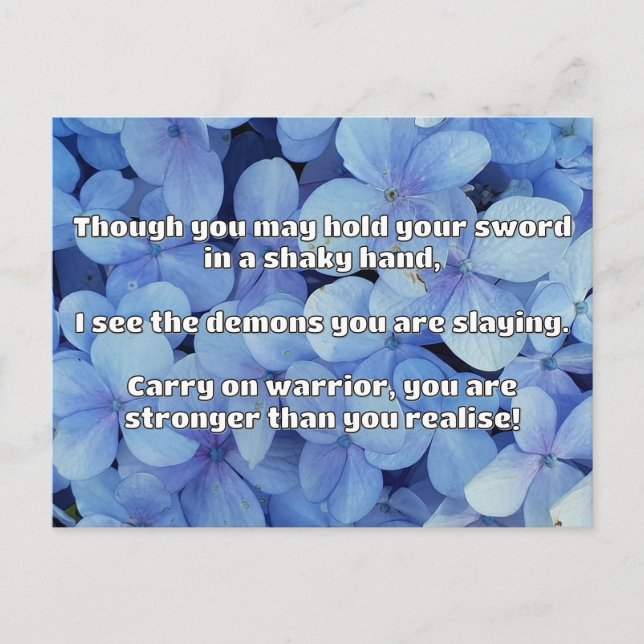 Ermutigung des Empath Warrior zu einem positiven Z Postkarte (Vorderseite)